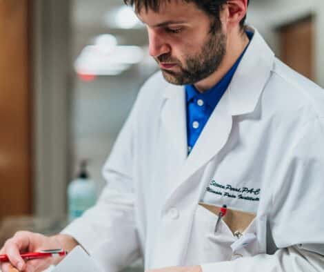 A Pain Specialist Holding Pen in Hand